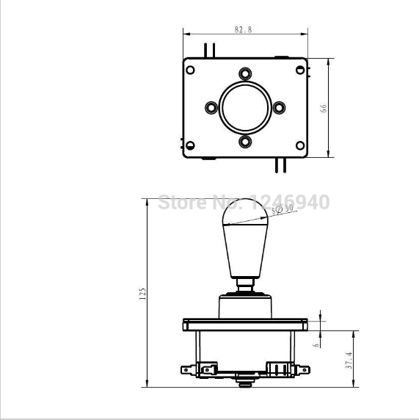 2 pcs Korea joystick with Microswitch/joystick for Arcade Game Machine/Arcade Parts/Coin operator cabinet/amusement mchine