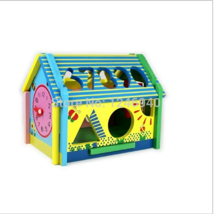 Wooden toys for children educational toys interesting hut multi-function large wisdom houses digital disassembling 1-6